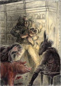 Jedes Wort ist Lüge (n. Goyas Capricho No. 33 "Zum Pfalzgrafen")