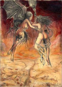 Die Flugstunde - frei n. Goyas Capricho No.66 - Allá vá eso