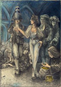 Die verkaufte Braut, frei n. Goyas Capricho No. 2: "Sie geben sich ihr Jawort und reichen ihre Hand dem Erstbesten, der kommt"