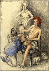 Auch so erkennt er sie nicht (frei n. Goyas Capricho No. 7)
