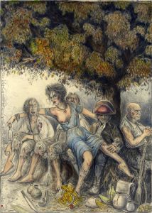 Die Wegelagerer (frei n. Goyas Capricho No. 11)