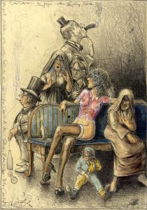 Ob groß, ob klein, alles werden Kunden sein (frei n. Goyas Capricho No. 5 - Schöne Ratschläge)