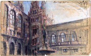 Hamburger Rathaus - Innenhof
