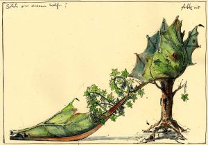 Schuh einer einsamen Waldfee