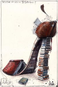 Schuhlette einer alternden Bibliothekarin