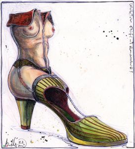 Weiblicher Schuh mit Herzausschnitt